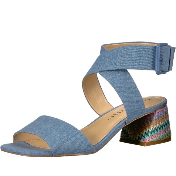 New Katy Perry The Albee Denim Blue Sandals KP0818 Sz 8.5 - Picture 1 of 4
